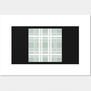 Sage green plaid pattern Posters and Art